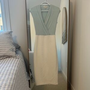 Ted Baker Soft Blue and White Midi Dress